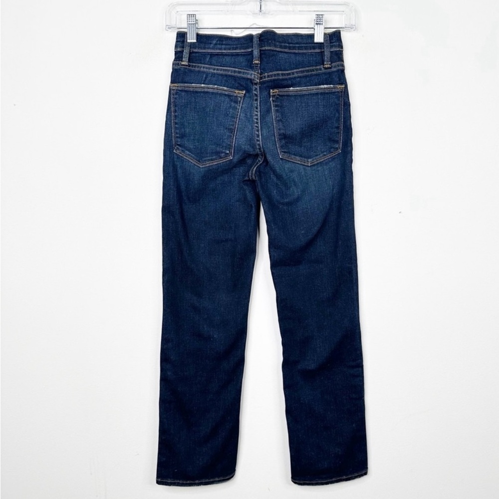 FRAME Le High‎ Straight-Leg Dark Wash Snap-Hem Meribel Denim Jeans Sz. 24 - Picture 5 of 5